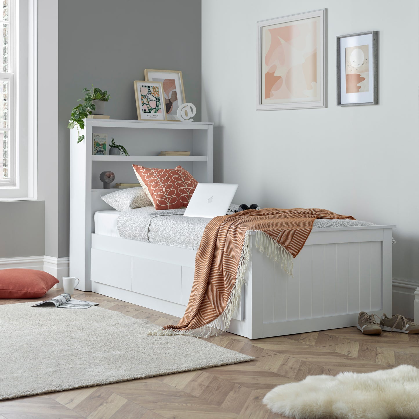 Enzo White Wooden 3 Drawer Storage Kids Bed