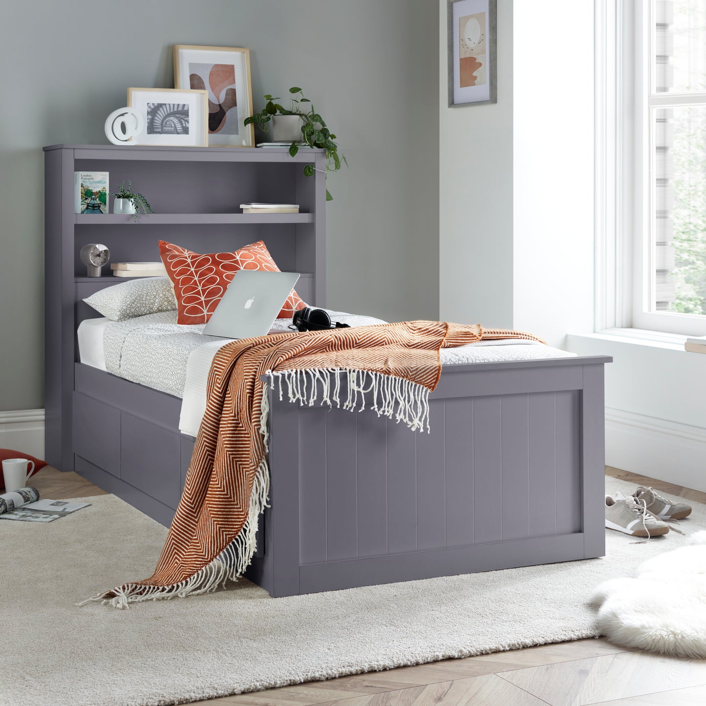 Enzo Grey Wooden 3 Drawer Storage Kids Bed