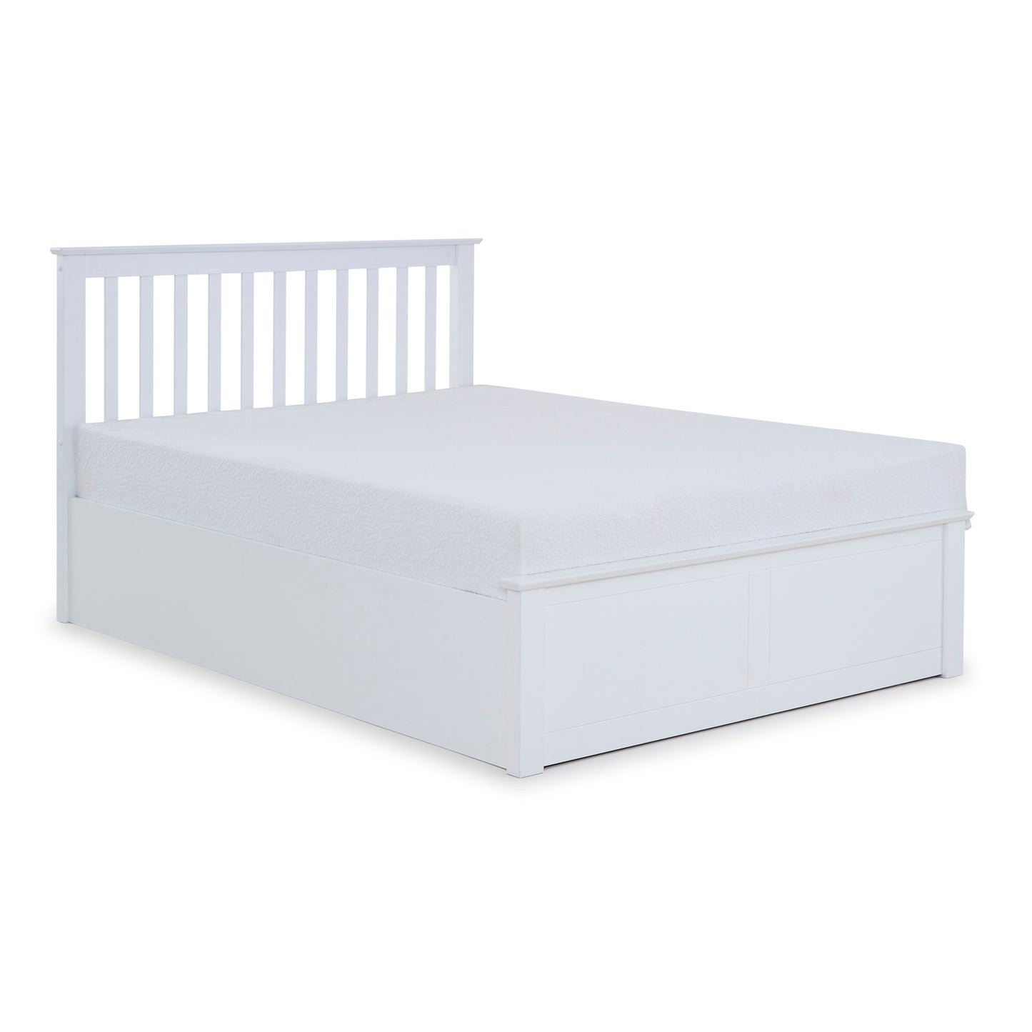 Malmo White Wooden Ottoman Bed