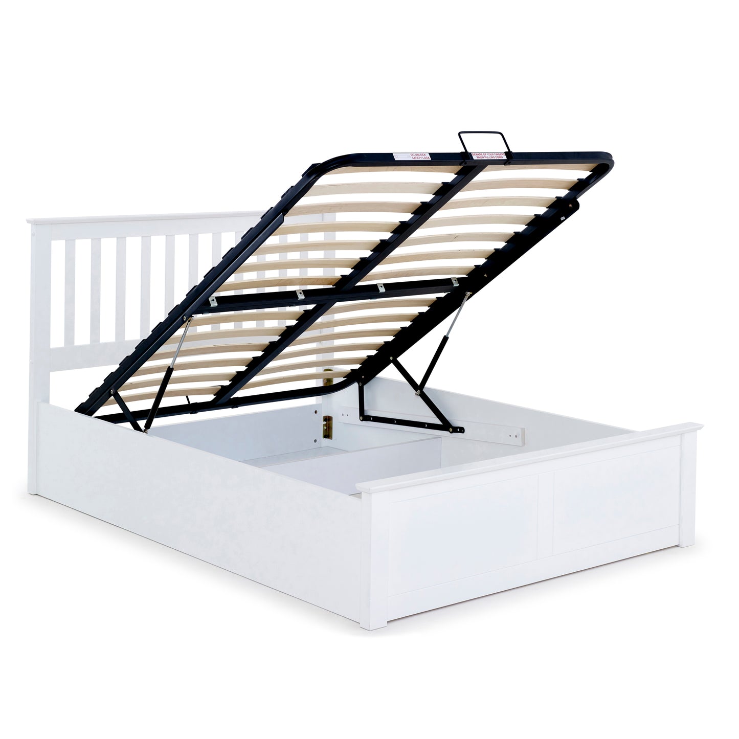 Malmo White Wooden Ottoman Bed