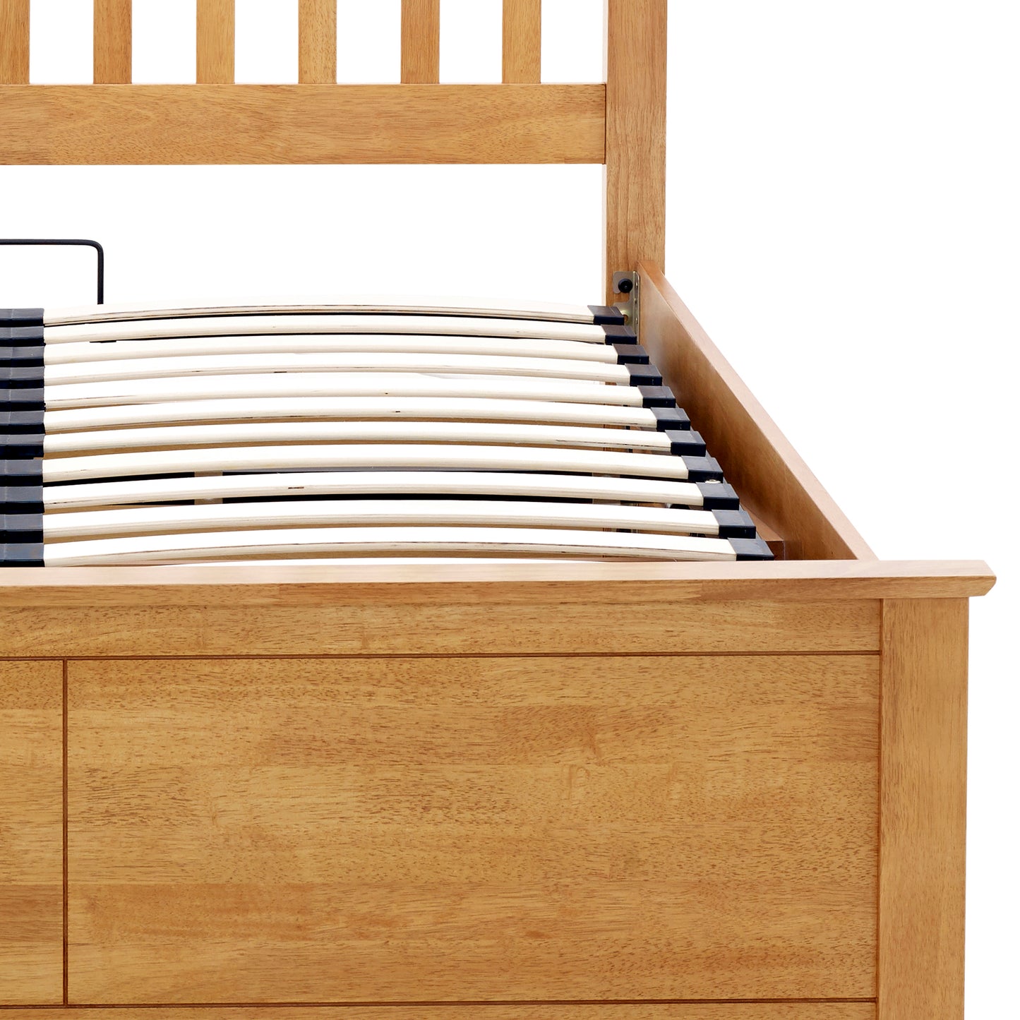 Malmo Oak Wooden Ottoman Bed