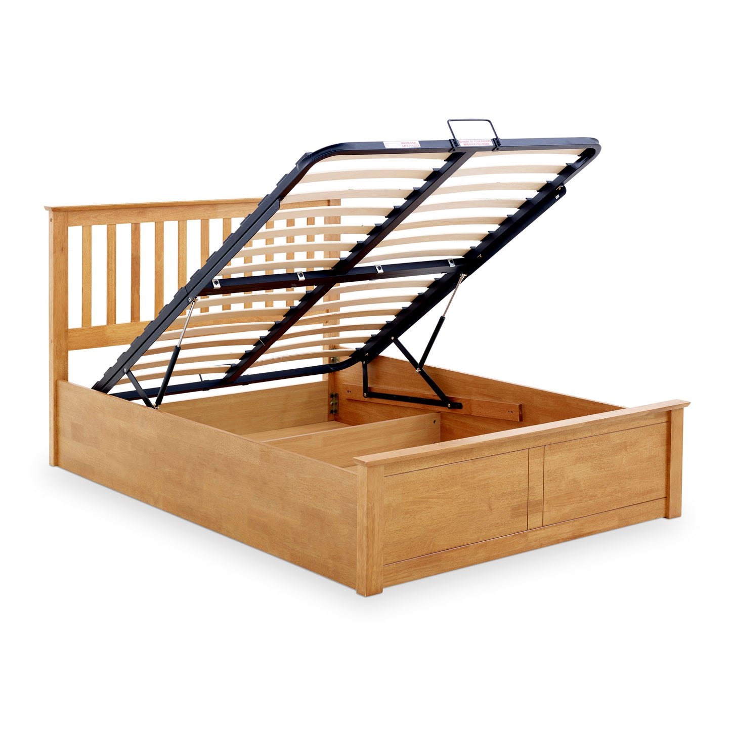 Malmo Oak Wooden Ottoman Bed