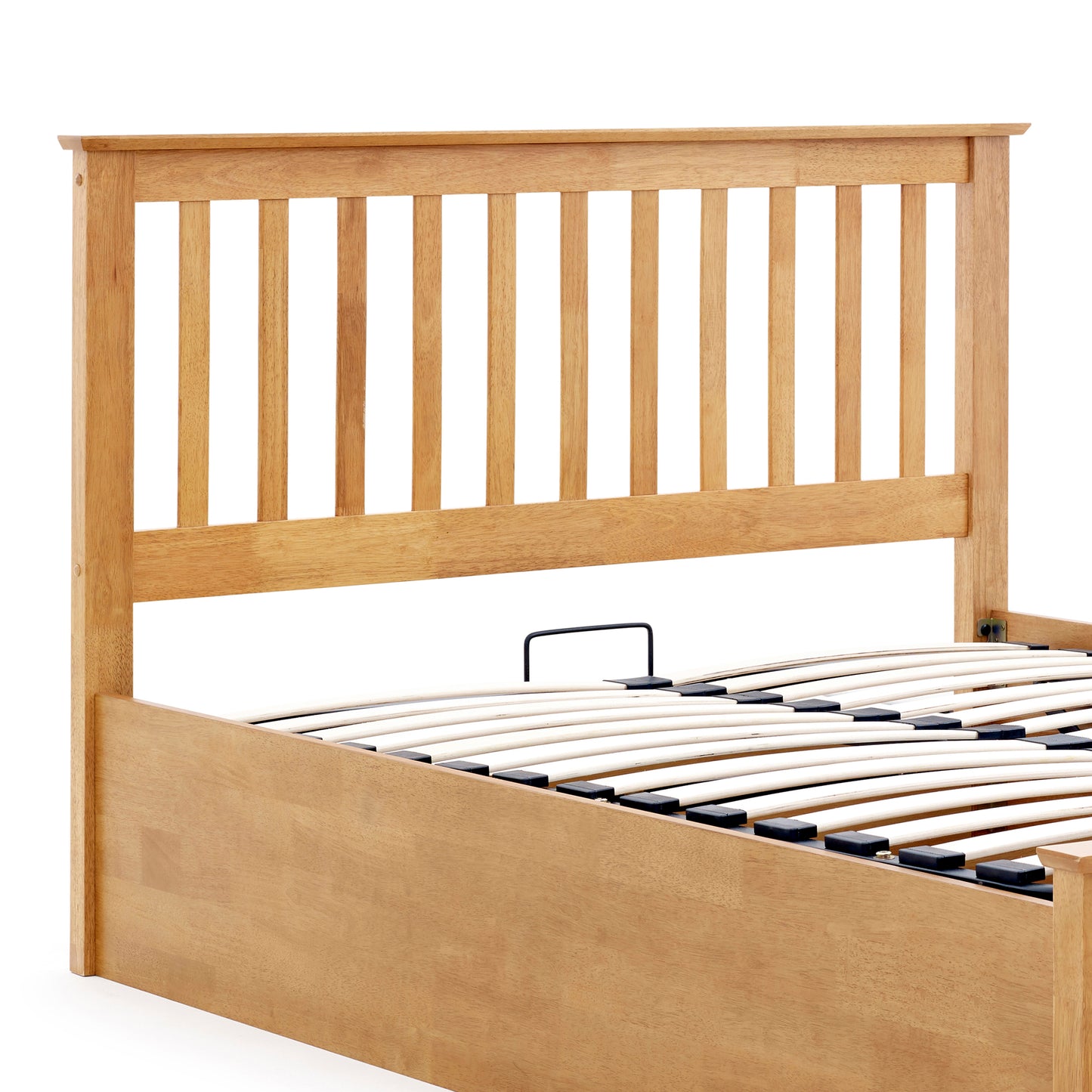 Malmo Oak Wooden Ottoman Bed