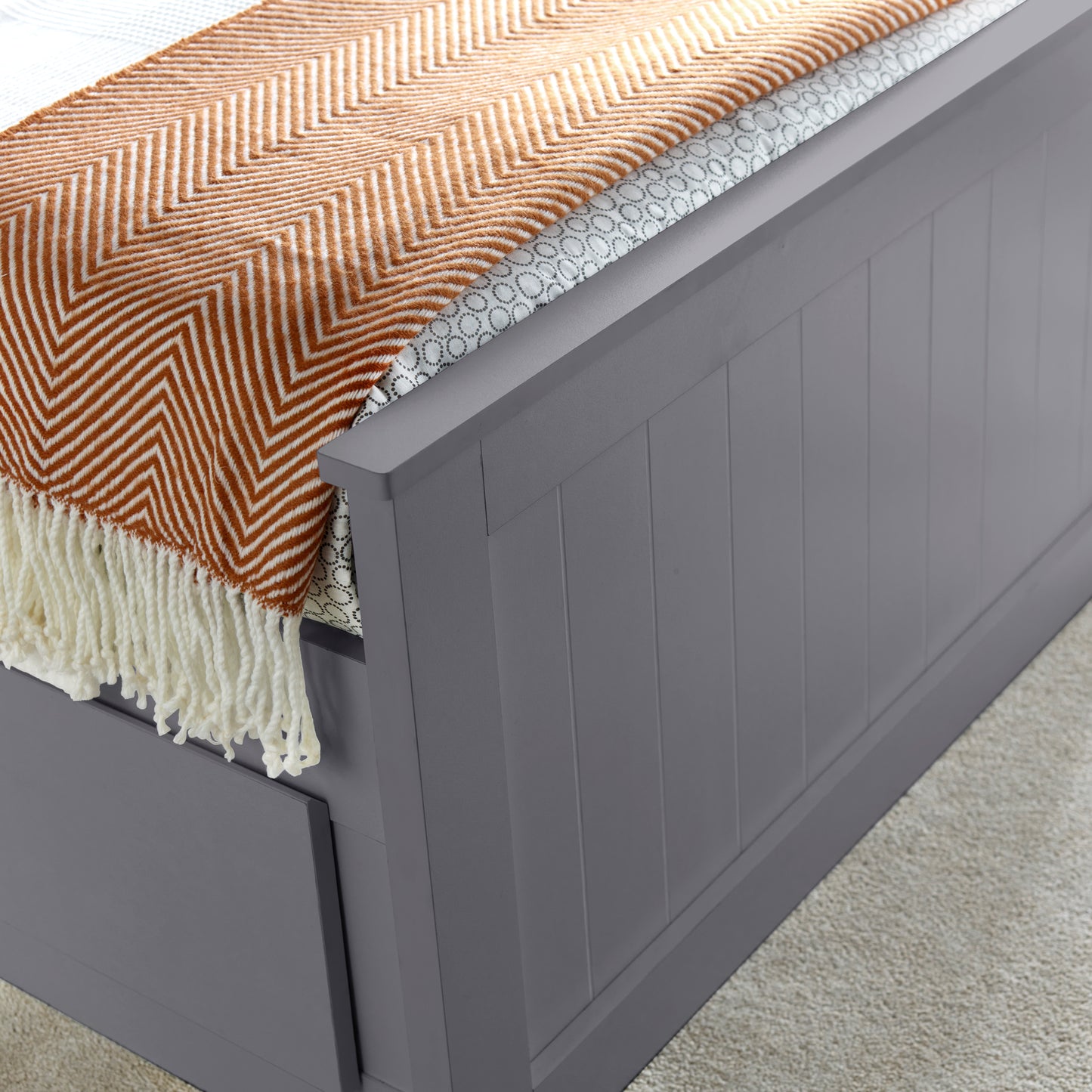 Enzo Grey Wooden 3 Drawer Storage Kids Bed