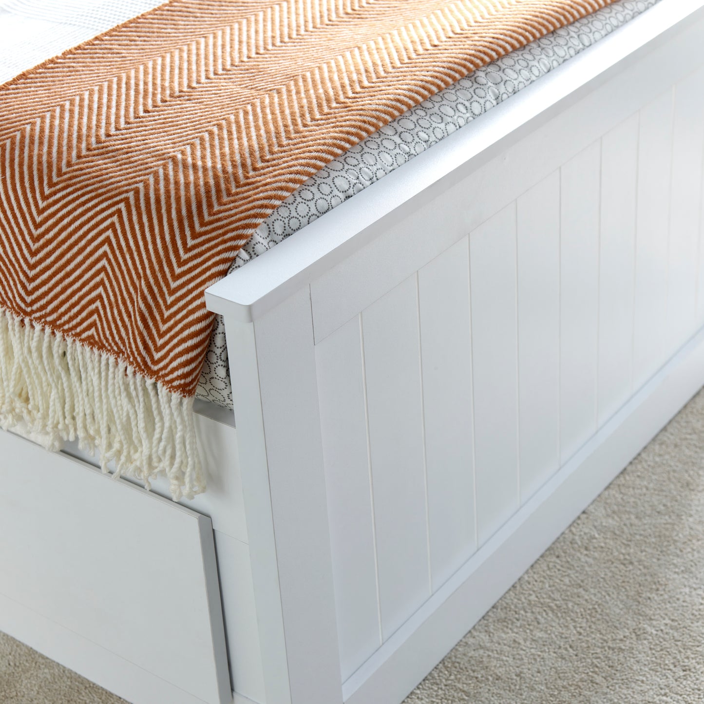 Enzo White Wooden 3 Drawer Storage Kids Bed