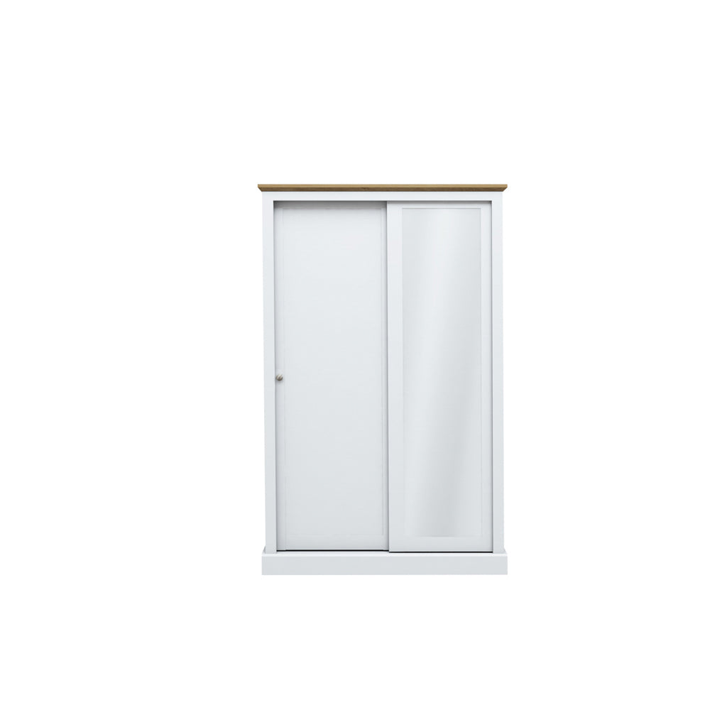 Devon White Double Sliding Wardrobe – Modern Space-Saving Closet