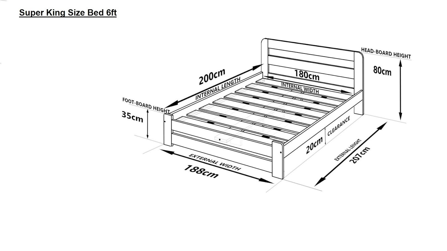 F1 Aurora Bedframe - Oak Finish - Super King Size