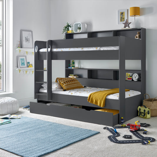 Oliver Onyx Grey Storage Bunk Bed