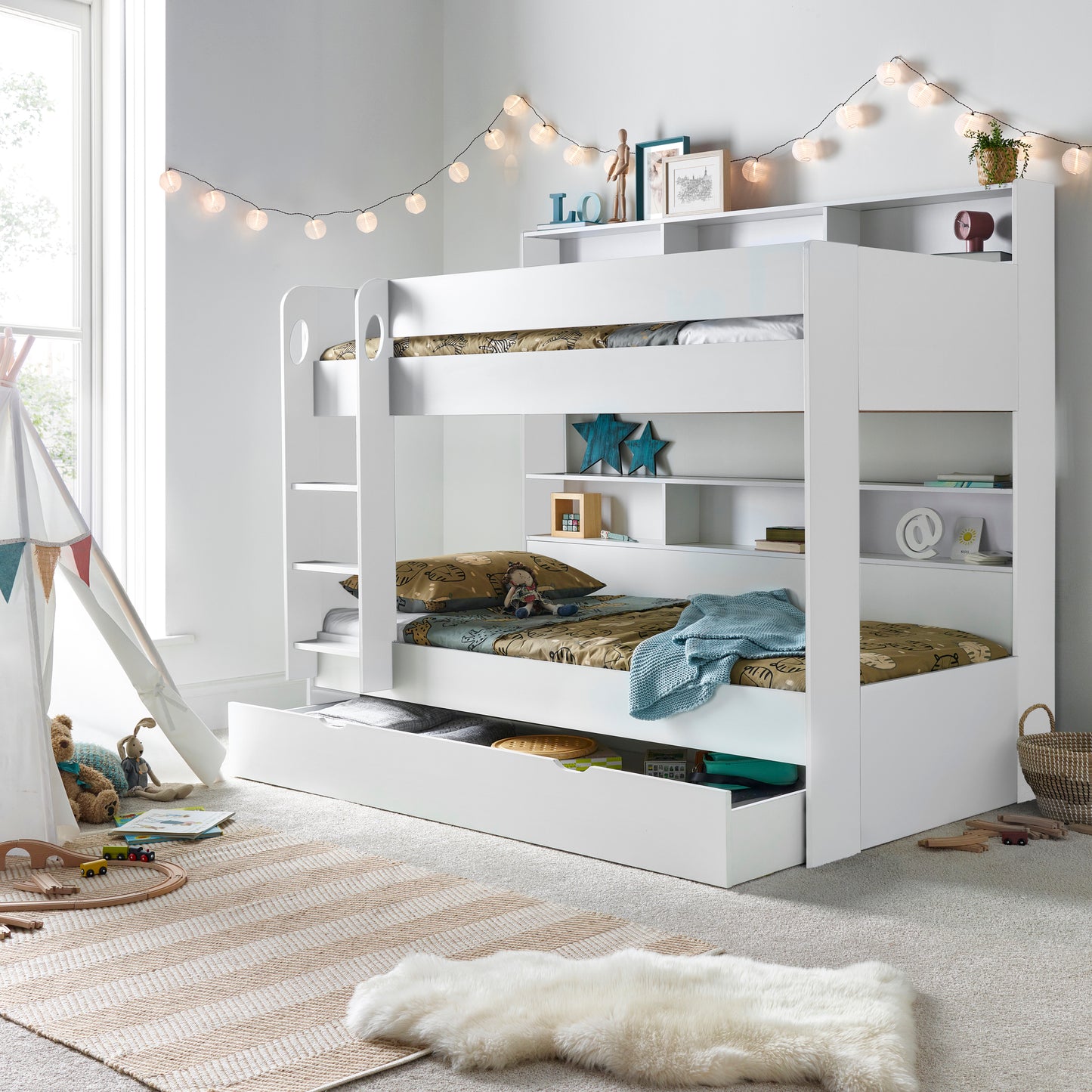 Oliver White Storage Bunk Bed