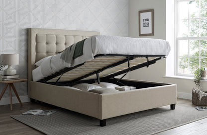 Brandon Oatmeal Fabric Ottoman Bed