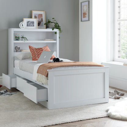 Enzo White Wooden 3 Drawer Storage Kids Bed