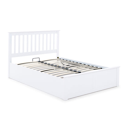 Malmo White Wooden Ottoman Bed