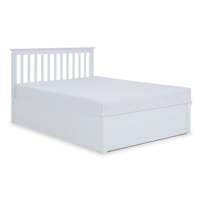 Malmo White Wooden Ottoman Bed