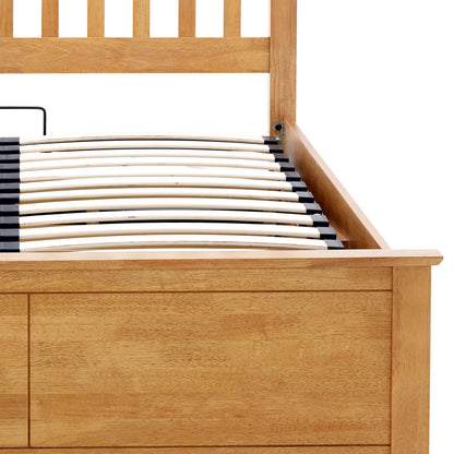 Malmo Oak Wooden Ottoman Bed