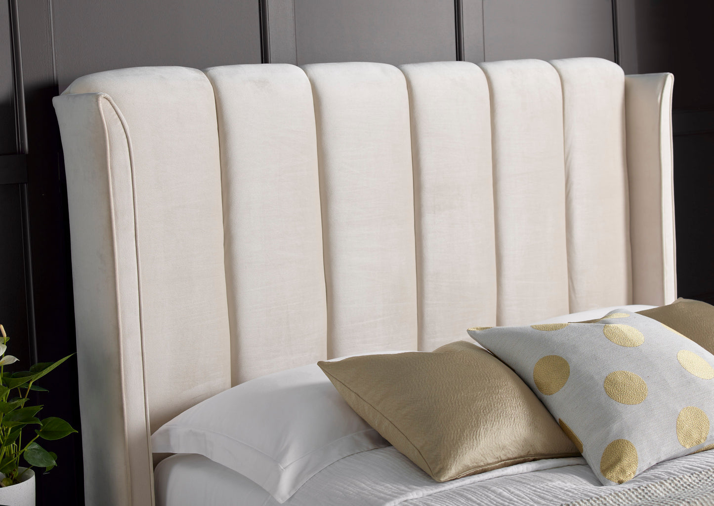 Aurora Warmstone Velvet Ottoman Bed