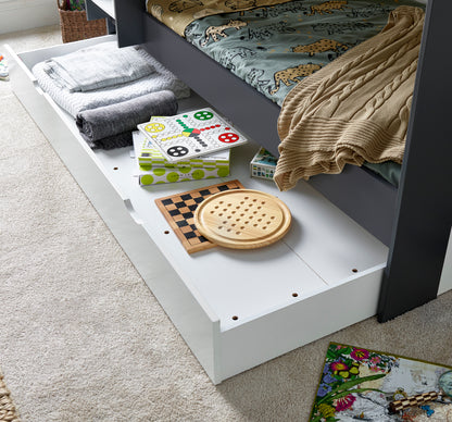 Oliver Grey and White Storage Bunk Bed