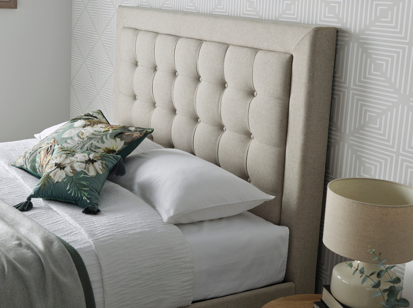 Brandon Oatmeal Fabric Ottoman Bed