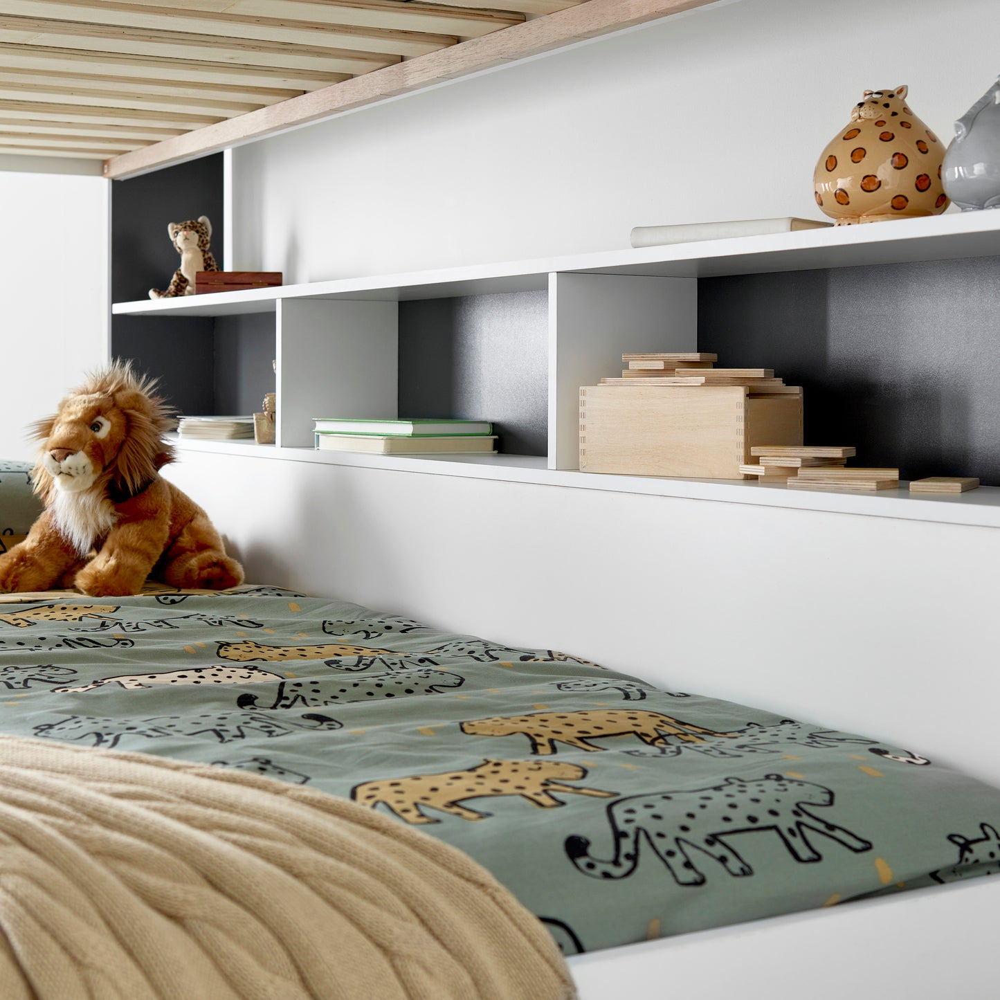 Oliver Grey and White Storage Bunk Bed