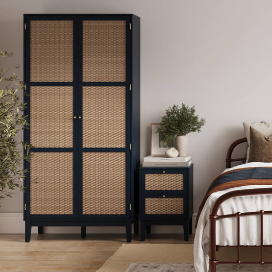 Bordeaux Berlin Blue 2 Door Wardrobe
