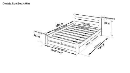 F1 Aurora Bedframe - Pine Finish - Double size