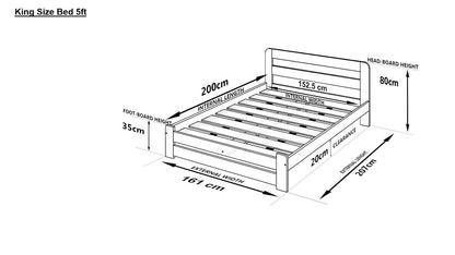 F1 Aurora Bedframe - Grey-washed Finish - King size