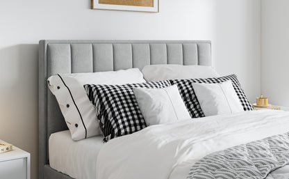 Rhodes Grey Velvet Ottoman Bed