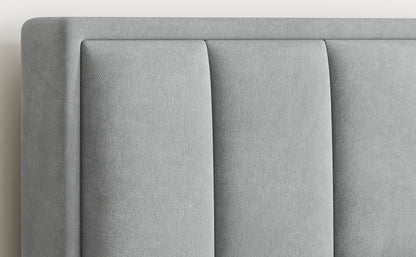 Rhodes Grey Velvet Ottoman Bed