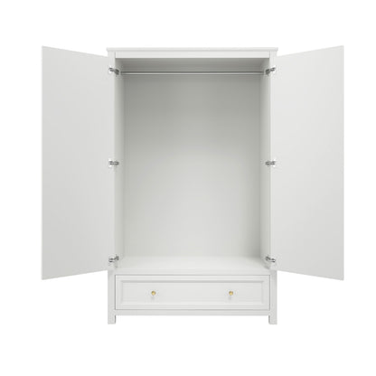 Ives White Double Wardrobe
