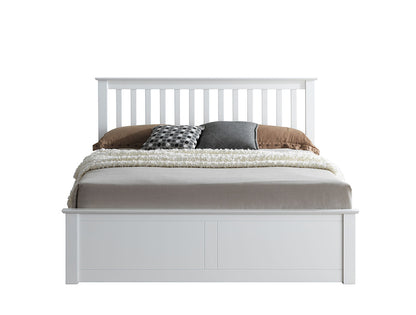 Malmo White Wooden Ottoman Bed